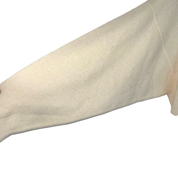 Braemar Lambswool Sweater Womens Unisex Size Medium Made In Scotland Cream Gray - Picture 5 of 10